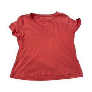 Tommy Hilfiger coral short sleeve V-neck top